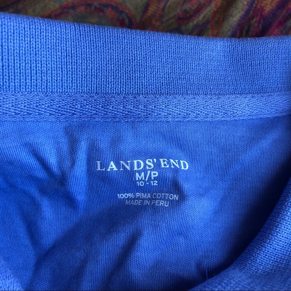 NWT  Lands'end Polka Dot Button Collared - Picture 3 of 7